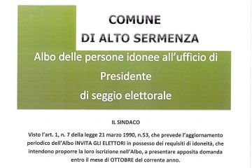 ISCRIZIONE ALBO PRESIDENTI DI SEGGIO