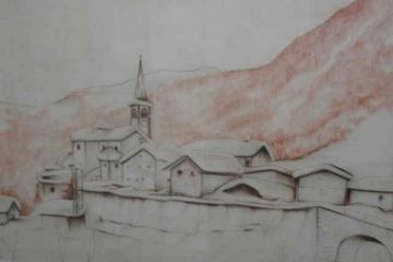 Dipinto di Rimasco sotto una spessa coltre di neve